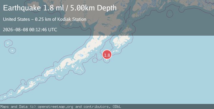 Map of 114 km SW of Akhiok, Alaska