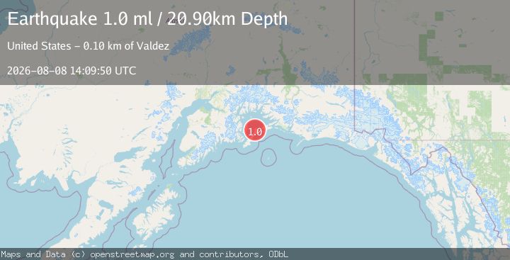 Map of 53 km ENE of Chenega, Alaska