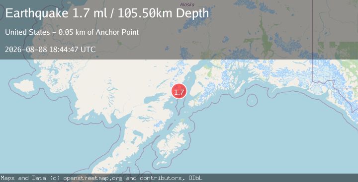 Map of 52 km W of Anchor Point, Alaska