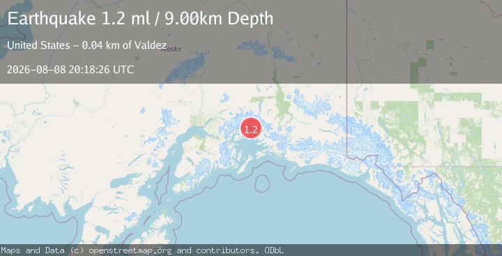 Map of 37 km W of Valdez, Alaska