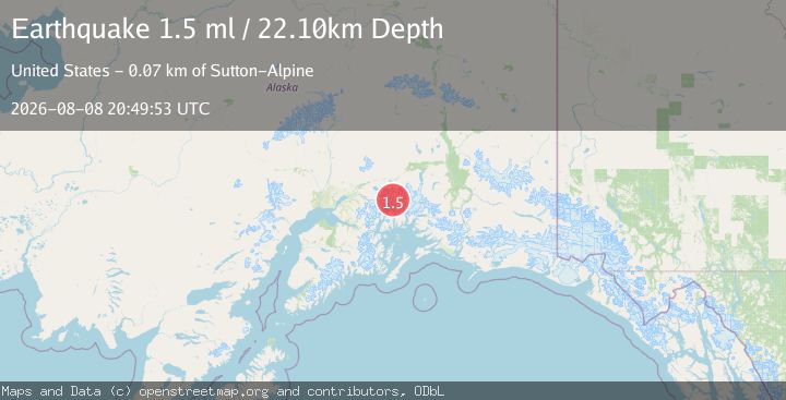 Map of 44 km S of Glacier View, Alaska