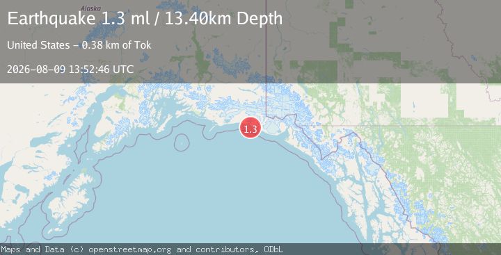 Map of 133 km WNW of Yakutat, Alaska