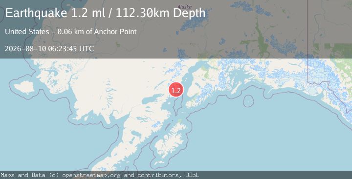Map of 60 km WNW of Anchor Point, Alaska