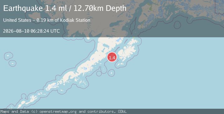 Map of 84 km W of Akhiok, Alaska