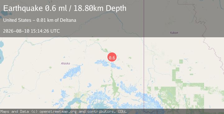 Map of 5 km SE of Fort Greely, Alaska