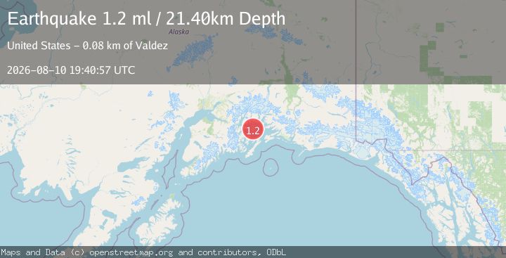 Map of 46 km WSW of Tatitlek, Alaska