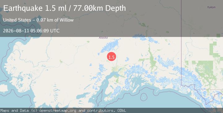 Map of 25 km SSW of Petersville, Alaska
