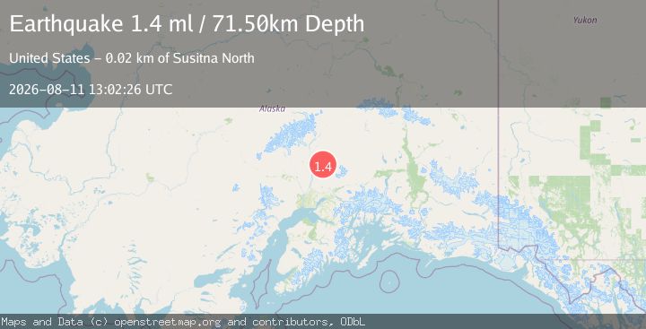 Map of 19 km NE of Susitna North, Alaska