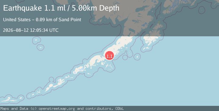 Map of 10 km WNW of Ivanof Bay, Alaska