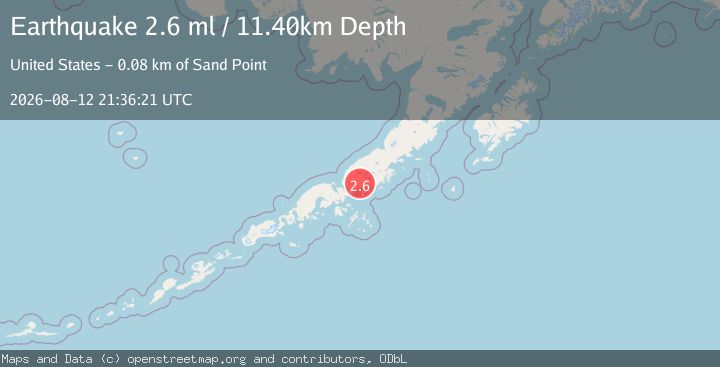 Map of 16 km WNW of Ivanof Bay, Alaska