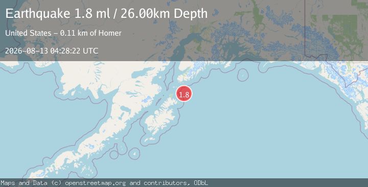 Map of 83 km SSE of Port Graham, Alaska