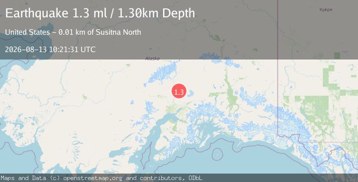 Map of 8 km ENE of Susitna North, Alaska