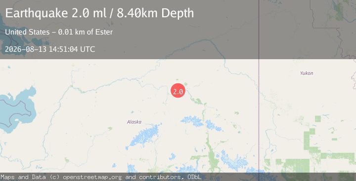 Map of 14 km SSW of Ester, Alaska