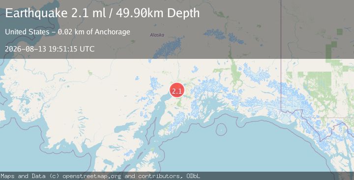 Map of 20 km W of Anchorage, Alaska