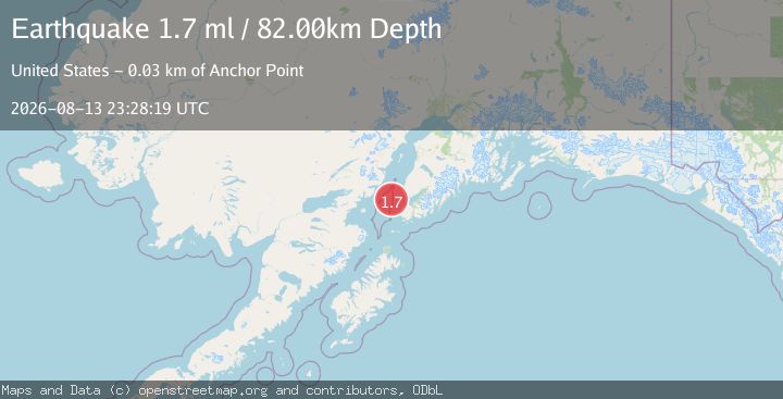 Map of 32 km SW of Anchor Point, Alaska