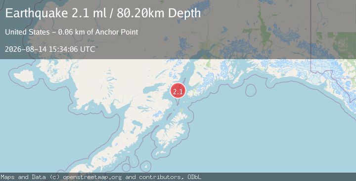 Map of 49 km WNW of Nanwalek, Alaska