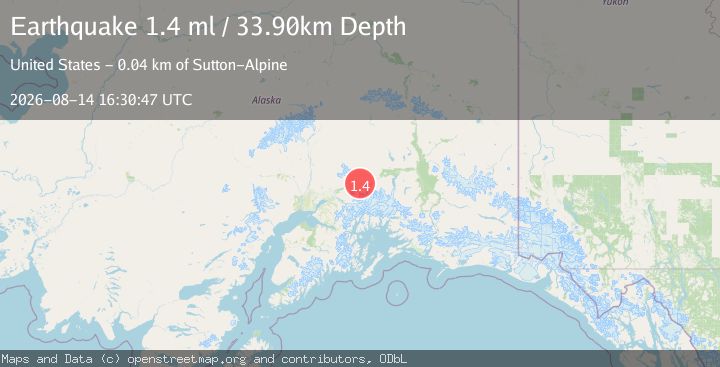 Map of 14 km W of Glacier View, Alaska