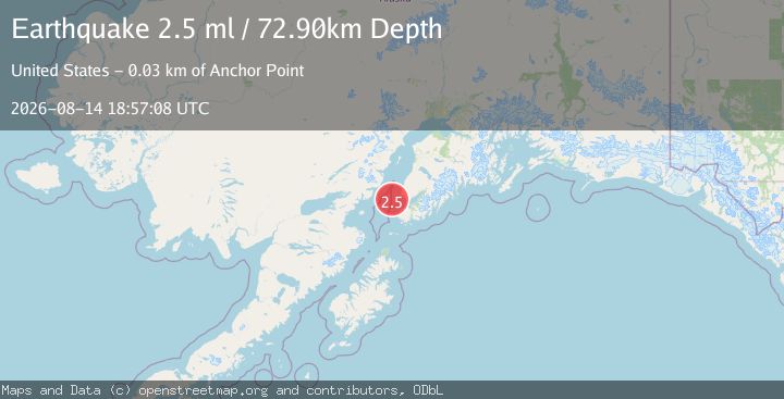 Map of 25 km SW of Anchor Point, Alaska
