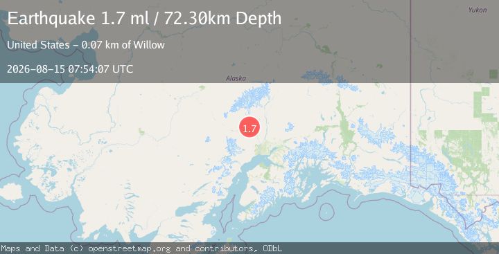 Map of 16 km NE of Skwentna, Alaska