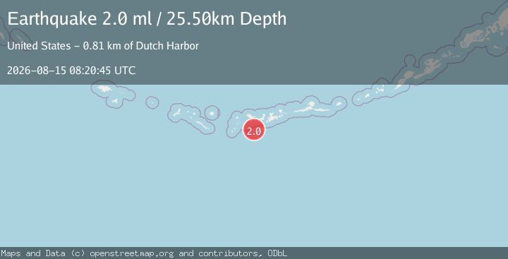 Map of 96 km SW of Adak, Alaska