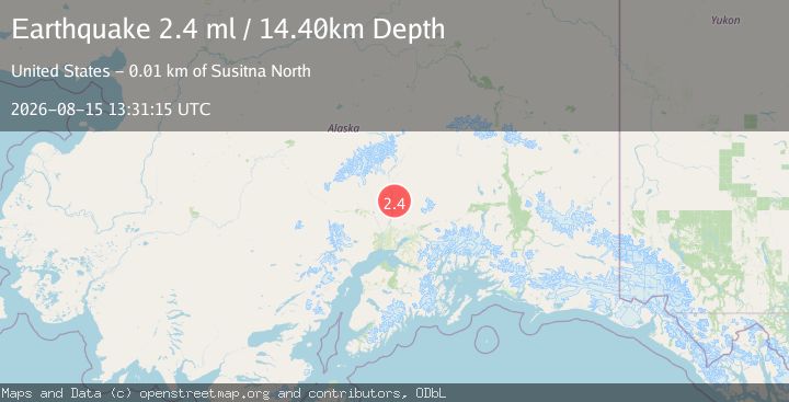Map of 8 km WNW of Susitna North, Alaska