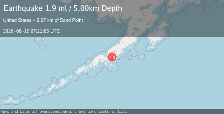 Map of 23 km WSW of Ivanof Bay, Alaska