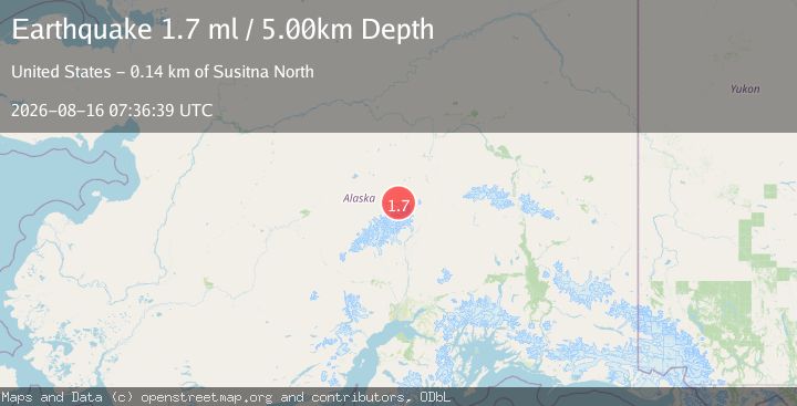 Map of 62 km ESE of Denali National Park, Alaska