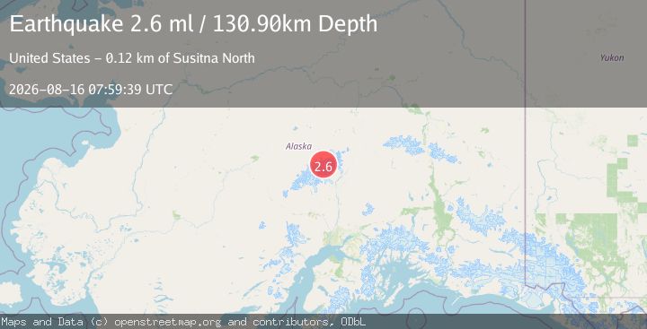 Map of 64 km SE of Denali National Park, Alaska