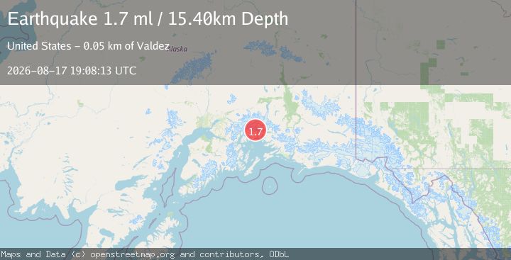 Map of 45 km NW of Tatitlek, Alaska