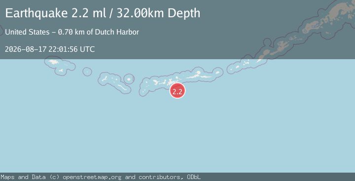 Map of 73 km SE of Adak, Alaska