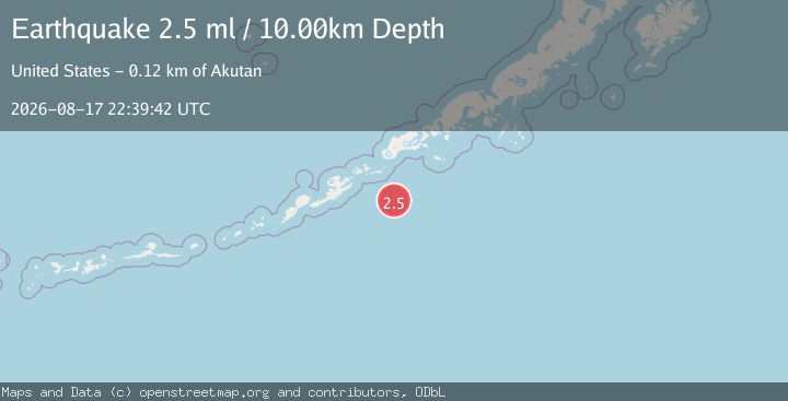 Map of 118 km SE of Akutan, Alaska