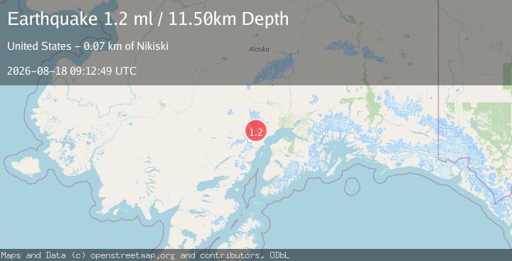 Map of 61 km W of Tyonek, Alaska