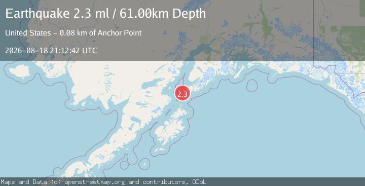 Map of 34 km SW of Nanwalek, Alaska