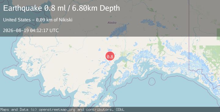 Map of 69 km WNW of Tyonek, Alaska