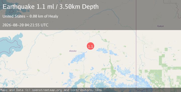 Map of 2 km NNE of Healy, Alaska