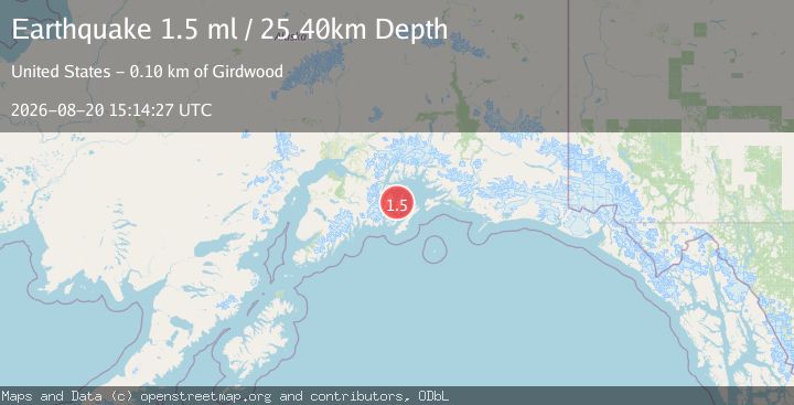 Map of 38 km NNE of Chenega, Alaska