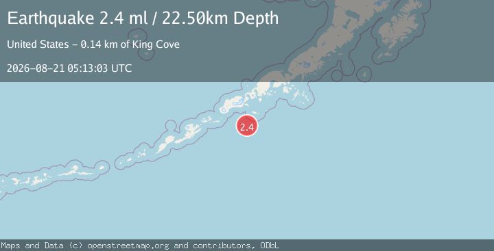 Map of 103 km S of False Pass, Alaska