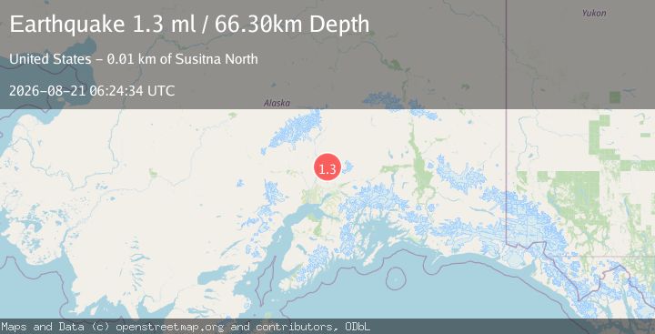 Map of 14 km ESE of Susitna North, Alaska