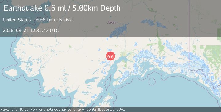 Map of 63 km WNW of Tyonek, Alaska