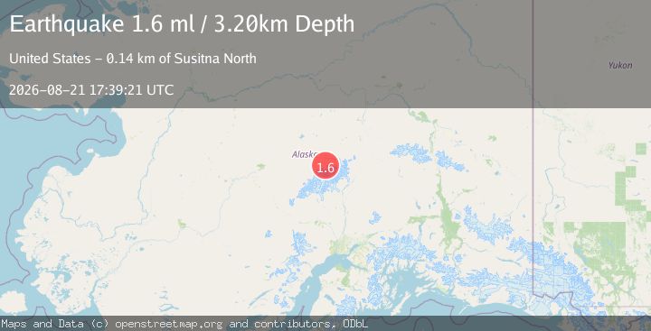 Map of 44 km SE of Denali National Park, Alaska