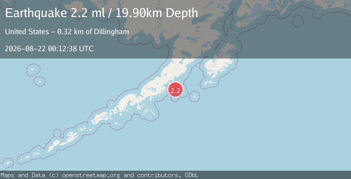 Map of 67 km E of Chignik, Alaska
