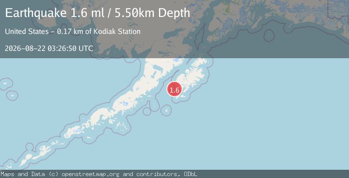 Map of 44 km W of Akhiok, Alaska