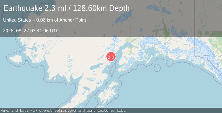 Map of 73 km WNW of Ninilchik, Alaska