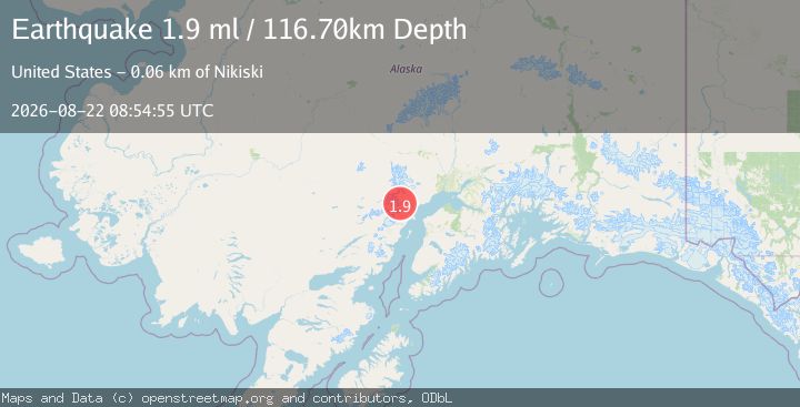 Map of 61 km W of Tyonek, Alaska