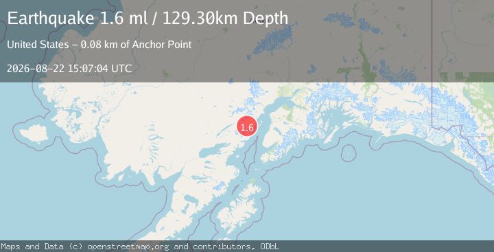 Map of 70 km WNW of Ninilchik, Alaska