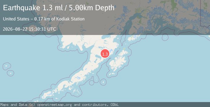 Map of 86 km NW of Karluk, Alaska