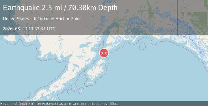 Map of 48 km SSW of Nanwalek, Alaska