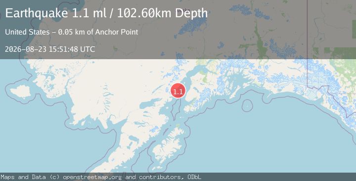 Map of 46 km WNW of Ninilchik, Alaska