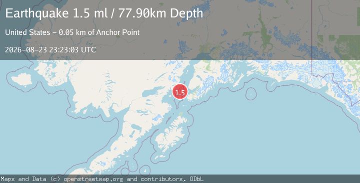 Map of 42 km WNW of Nanwalek, Alaska