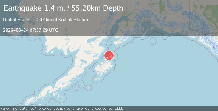 Map of 36 km NNE of Aleneva, Alaska